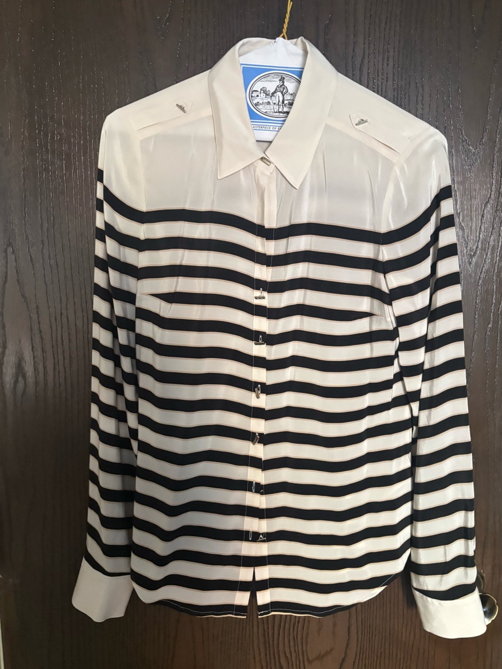 White House Black Market Black & White Striped Button-Down Shirt